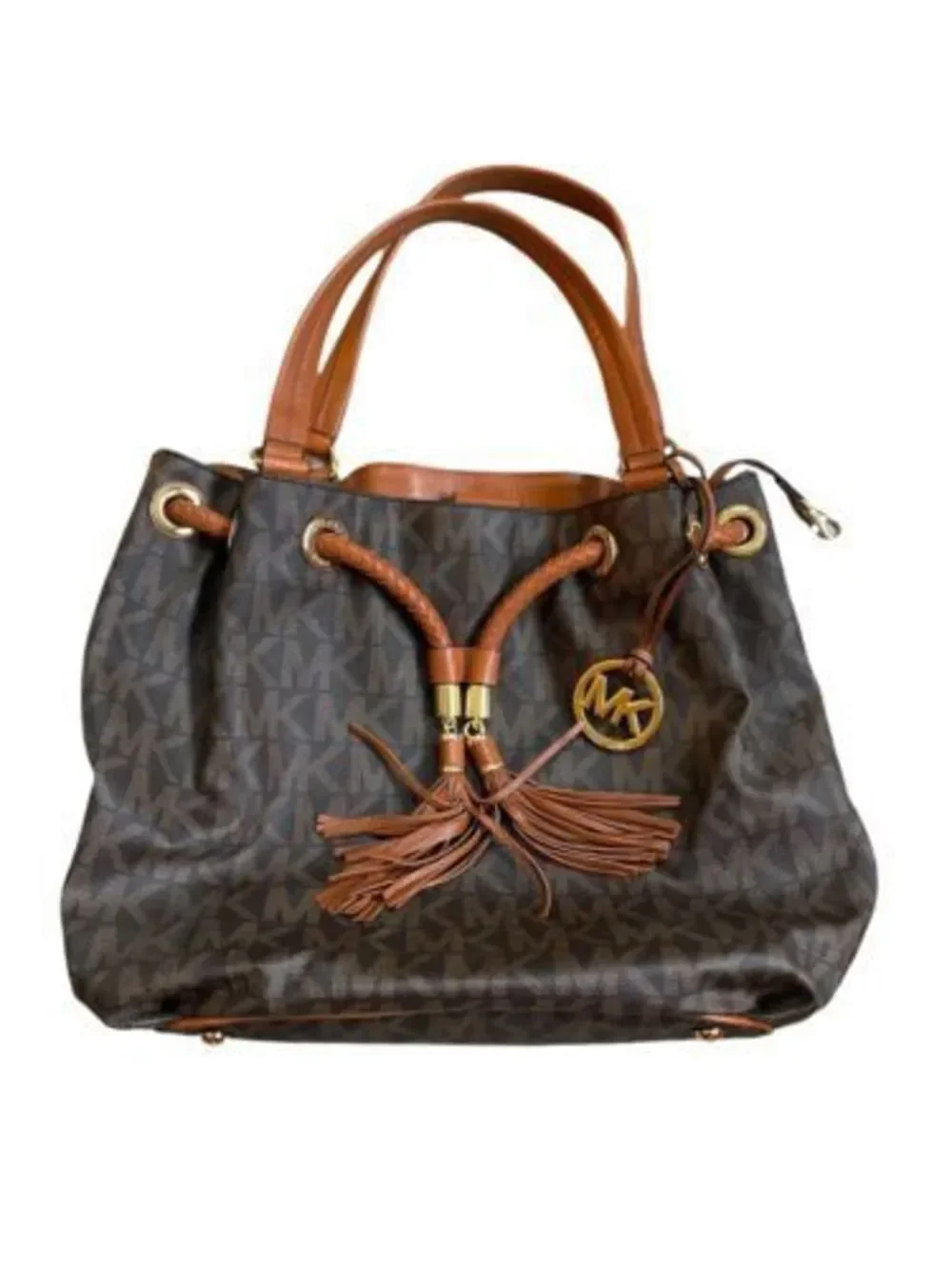 Michael Kors Brown handbags Purse Fringe Rope MK